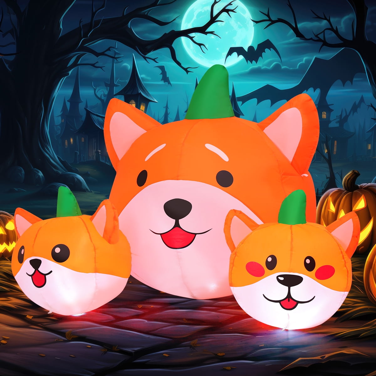 Halloween Inflatable 5 FT Inflatable Halloween Dog, Halloween Dog Decoration Outdoor Halloween Dog Inflatable with LED Lights Built-In, Funny Halloween Decorations Clearance for Halloween